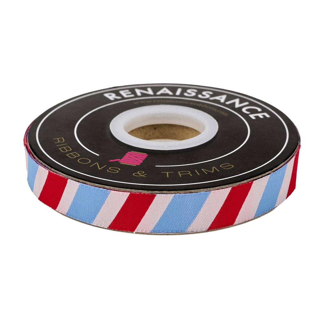 Funny Valentine - Postage Stripe - 5/8" width - by Lizzy House - 15 Yard Spool