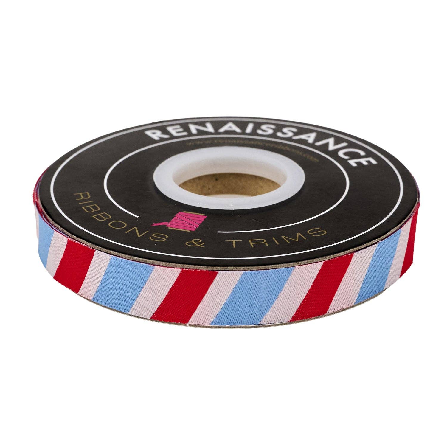 Funny Valentine - Postage Stripe - 5/8" width - by Lizzy House - 15 Yard Spool