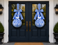 LARGE Designer PAIR of Chinois Staffie Pumpkin Door Hangers