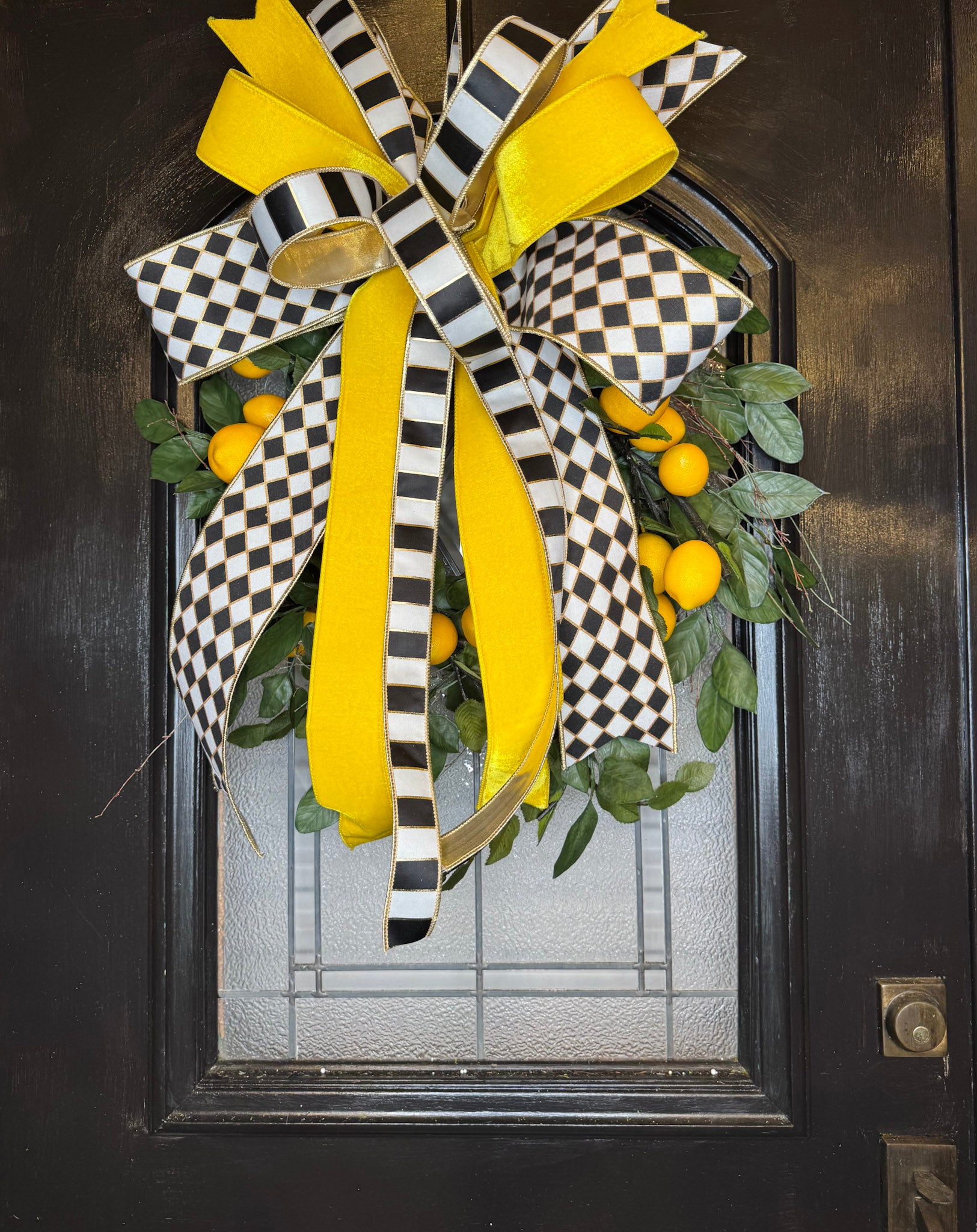 Lemons Love Checkers Bow and Wreath
