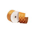 2.5"x10yd Mocha Velvet Checkered Satin: Mocha / Polyester 50%, Nylon 50% / 2.5"x10yd