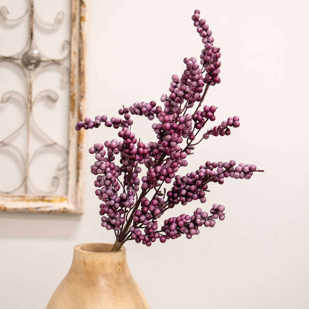 Canella Berries Spray, 25", Plum