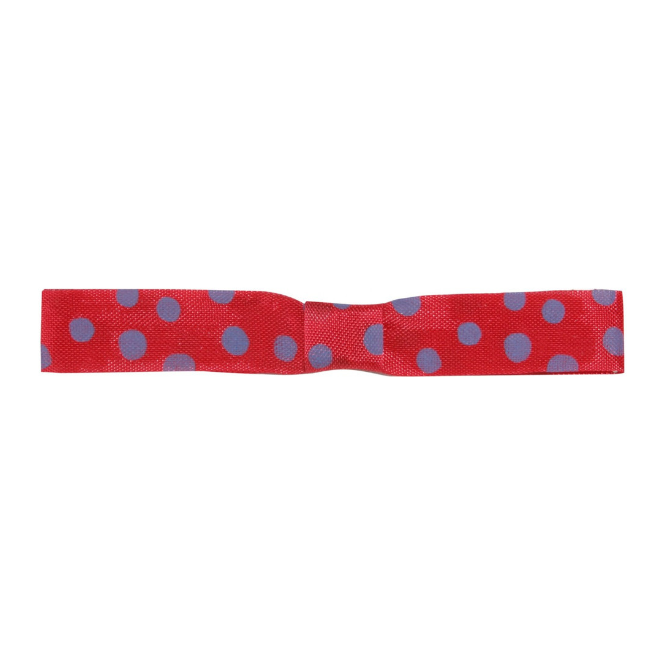 Blue Polka Dots on True Red Rayon Trimming Ribbon