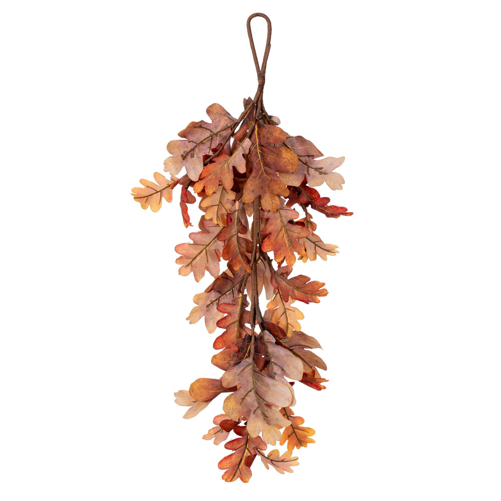 Vickerman 35" Orange Oak Leaf Tear Drop: Orange / 70% Polyester, 30% Plastic / 35"