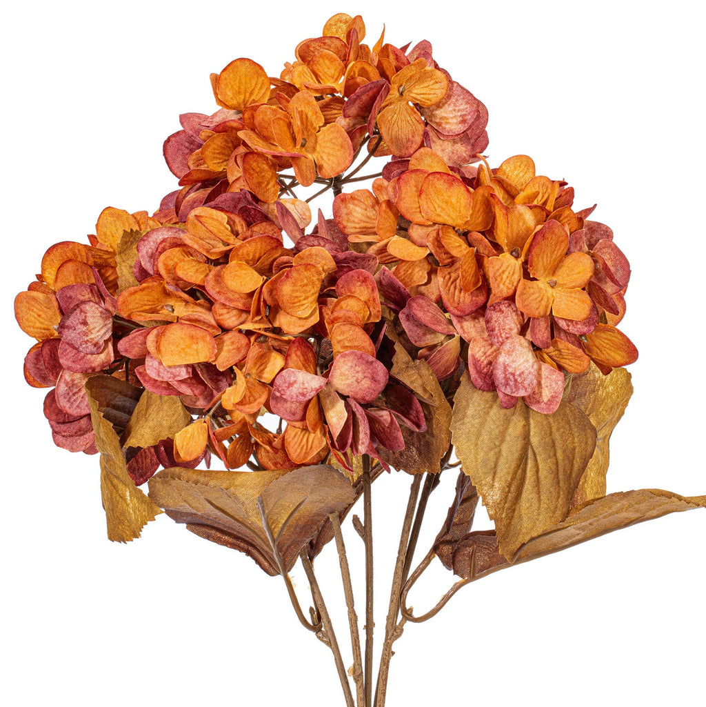 Vickerman 16.5" Brown Hydrangea Bush 2/Bag: Brown / Polyester, Plastic, Iron / 16.5"