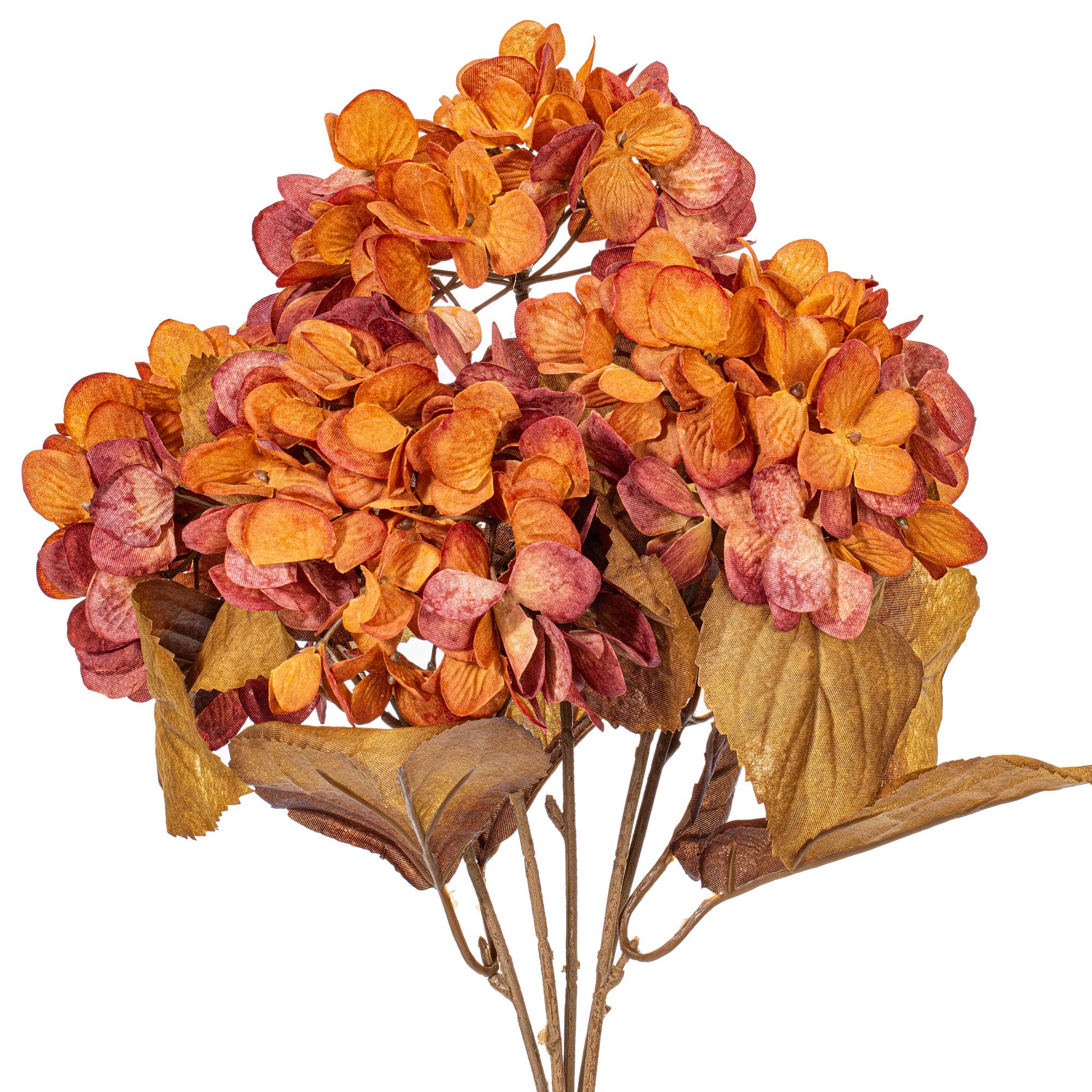 Vickerman 16.5" Brown Hydrangea Bush 2/Bag: Brown / Polyester, Plastic, Iron / 16.5"