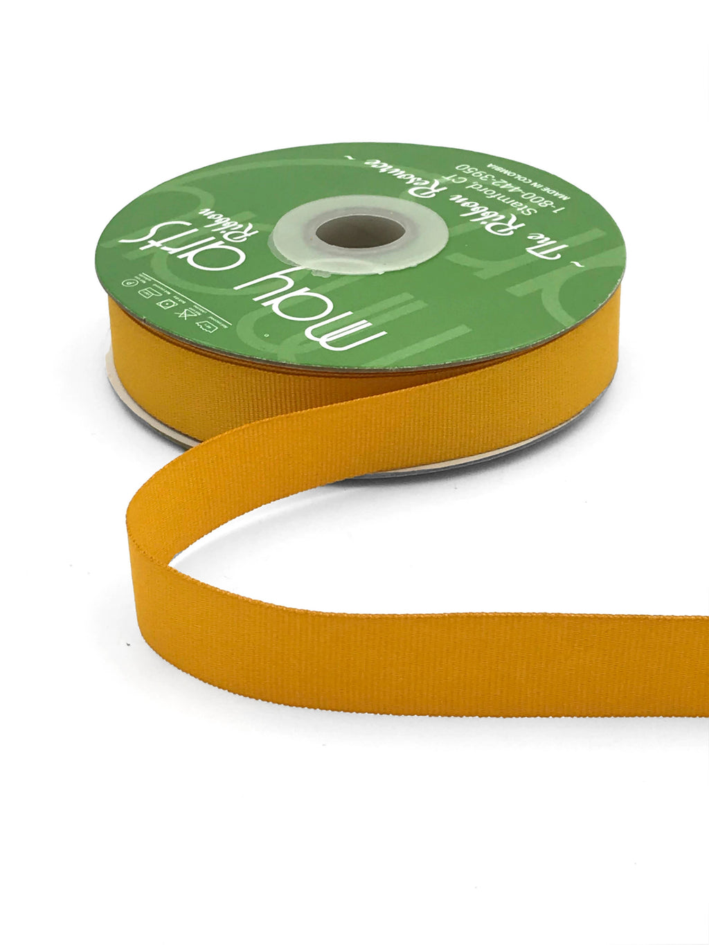 3/4" Matte Gold Woven Grosgrain Ribbon