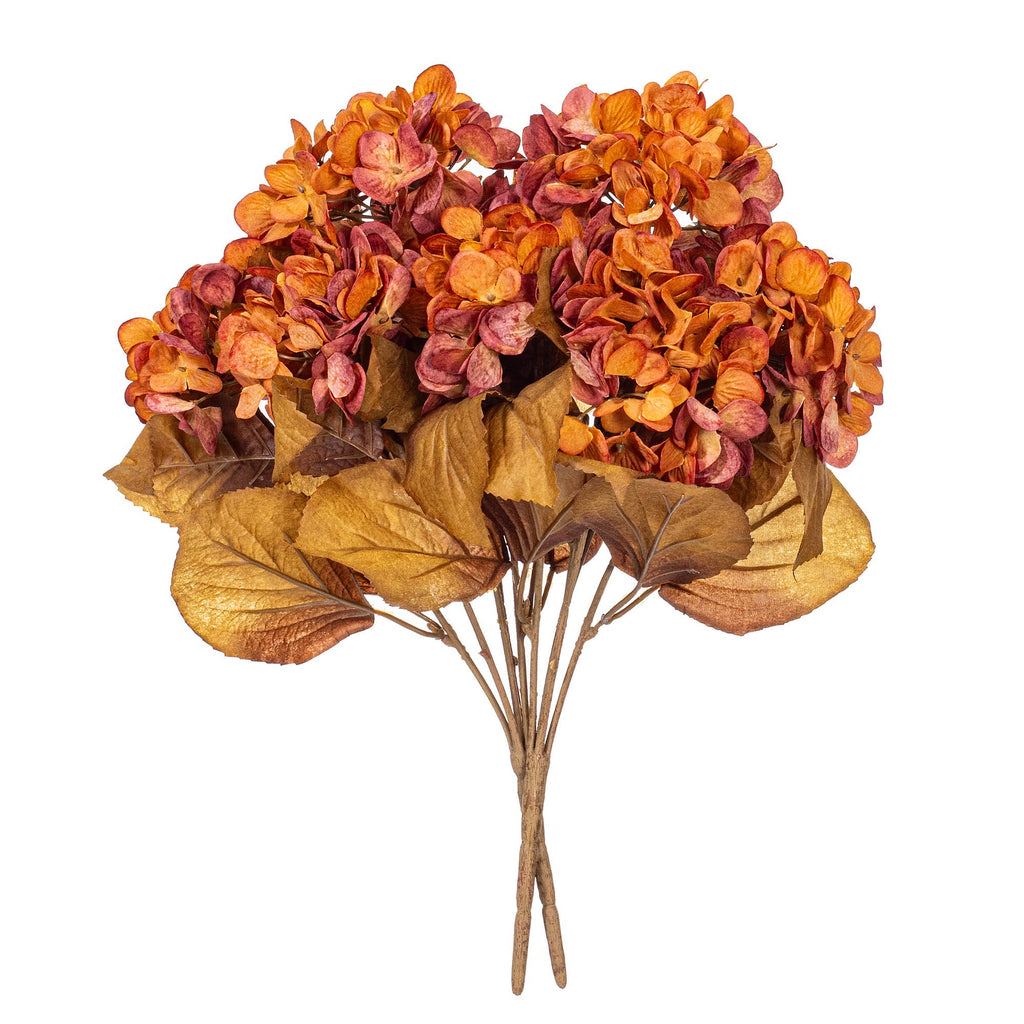 Vickerman 16.5" Brown Hydrangea Bush 2/Bag: Brown / Polyester, Plastic, Iron / 16.5"