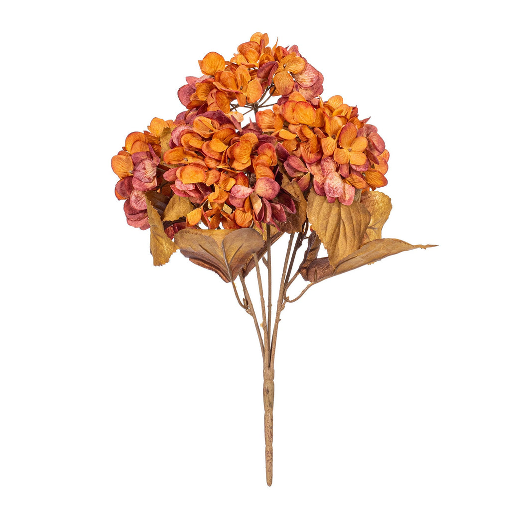 Vickerman 16.5" Brown Hydrangea Bush 2/Bag: Brown / Polyester, Plastic, Iron / 16.5"