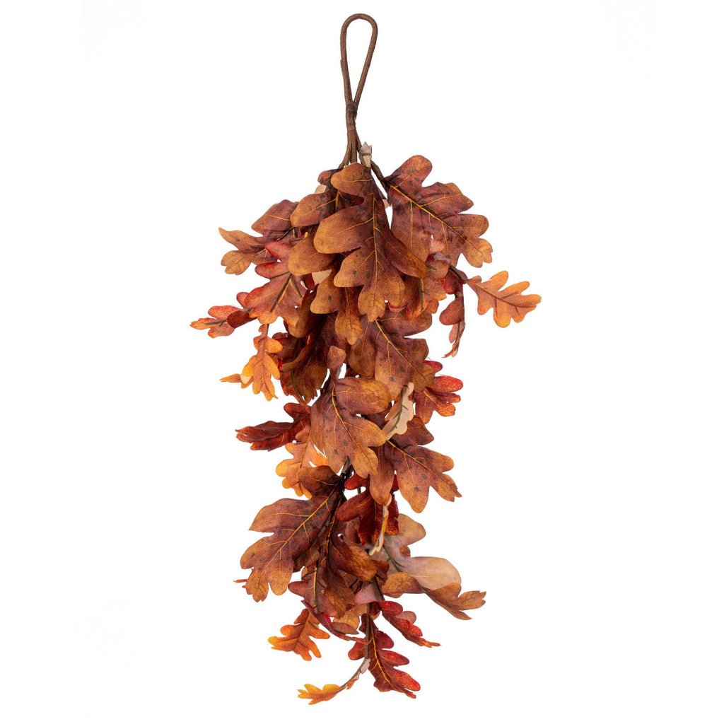 Vickerman 35" Orange Oak Leaf Tear Drop: Orange / 70% Polyester, 30% Plastic / 35"