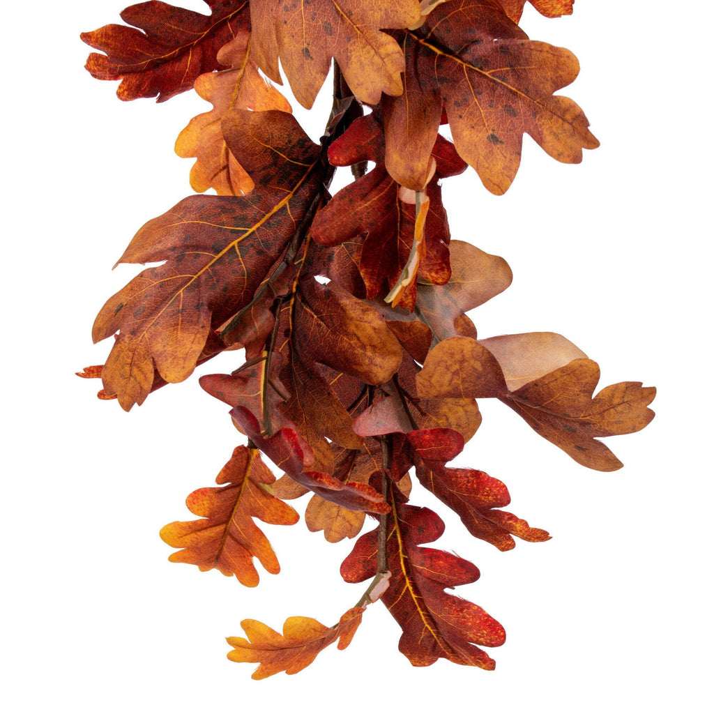 Vickerman 35" Orange Oak Leaf Tear Drop: Orange / 70% Polyester, 30% Plastic / 35"