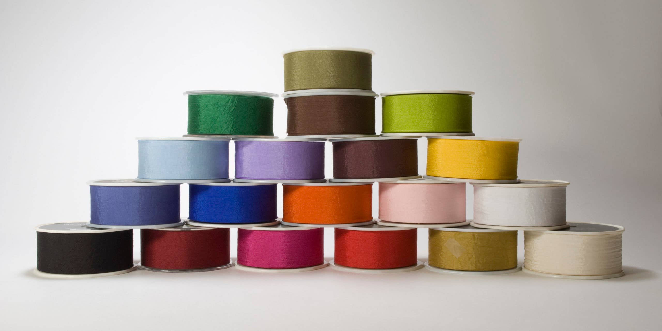1.5 Inch Moss Green Faux Silk Wrinkled Ribbon