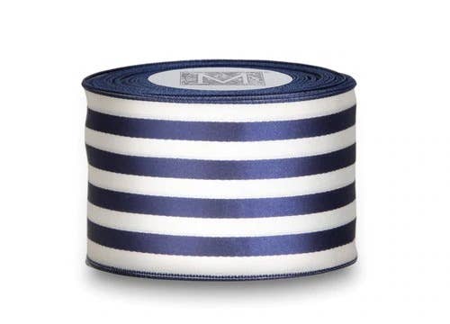 Ascot Ribbon - Navy/Cream