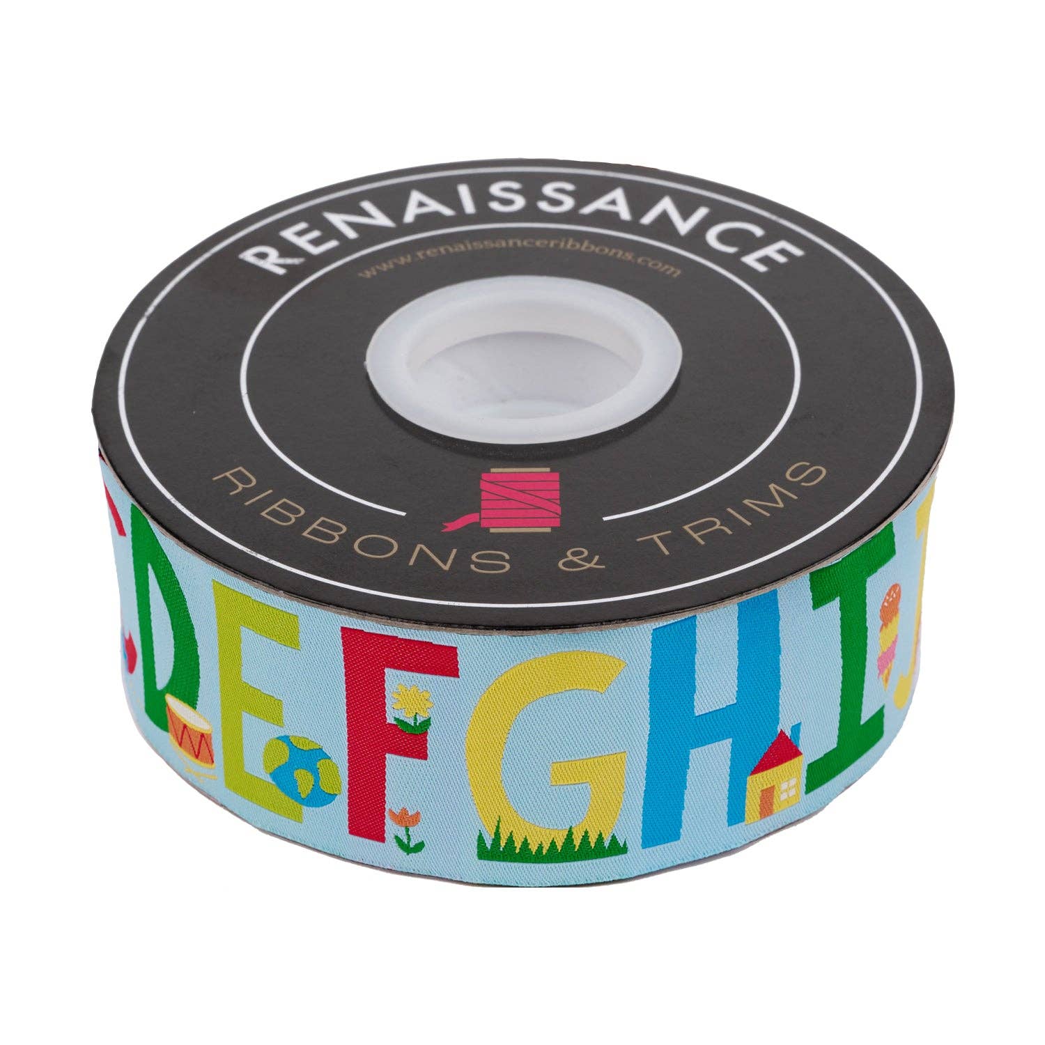 My ABC's in Bright Sky - 2" width - Back to School by Stacy Iest Hsu - 15 Yard Spool