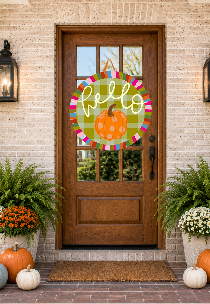 Hello Pumpkin Door Hanger