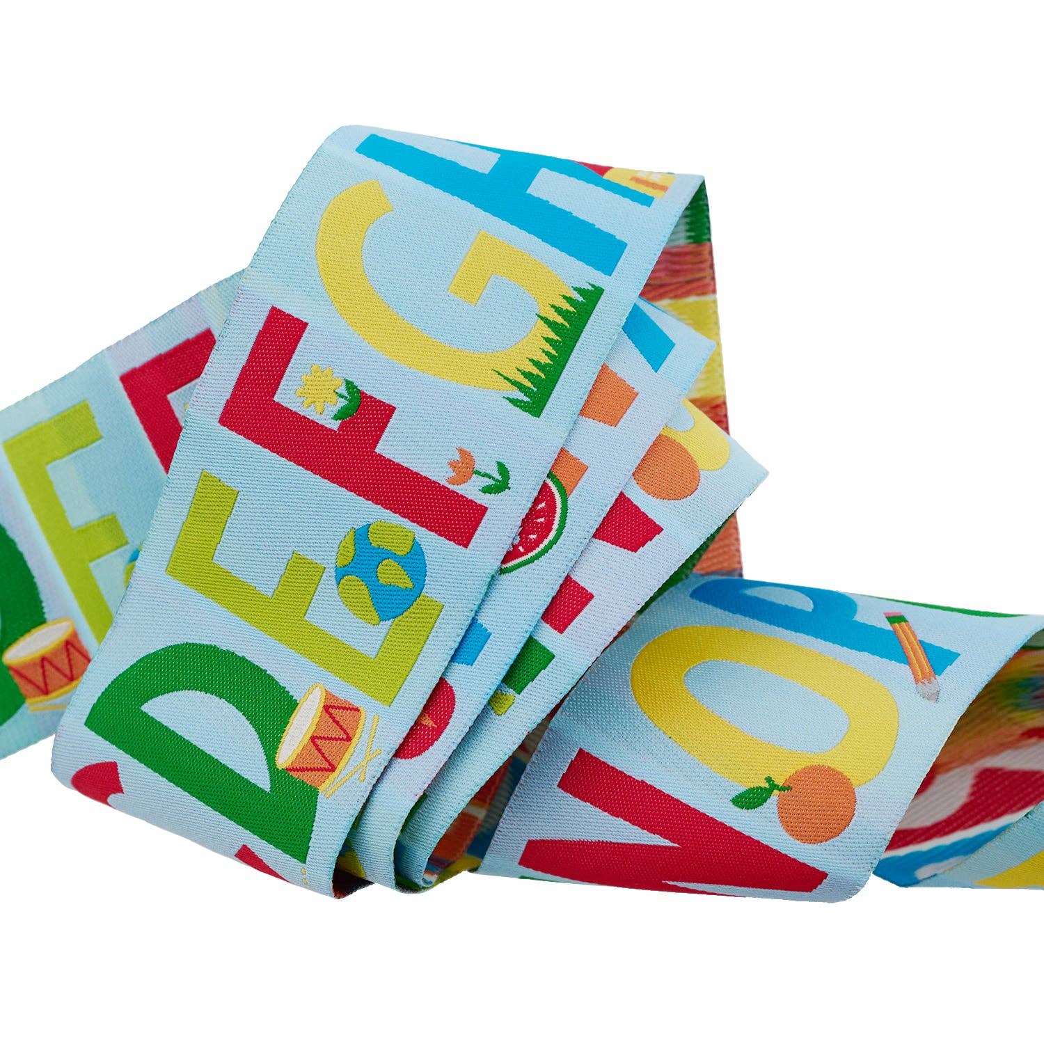 My ABC's in Bright Sky - 2" width - Back to School by Stacy Iest Hsu - 15 Yard Spool