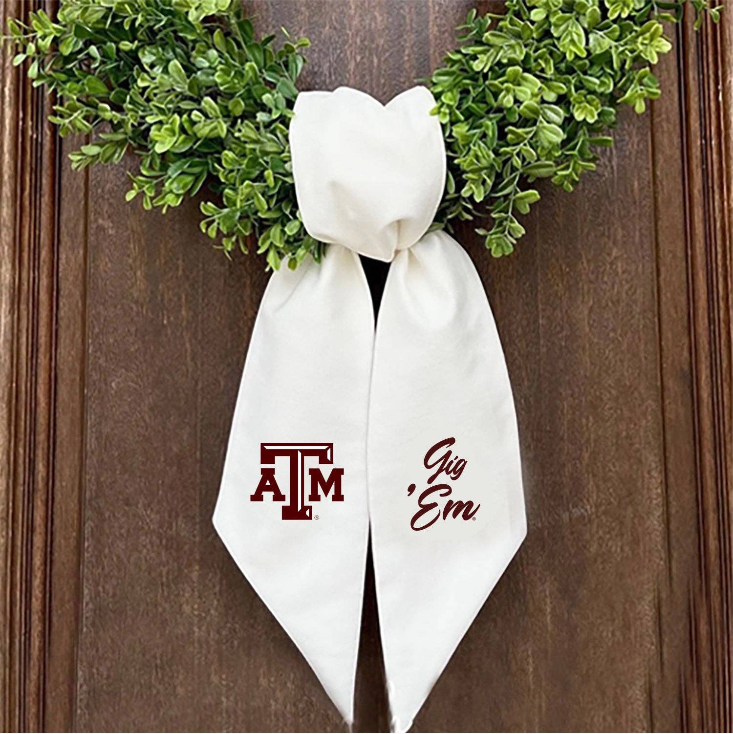 Texas A&M Logo Embroidered Wreath Sash
