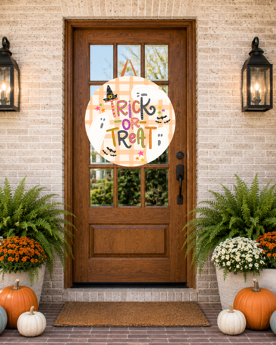 Trick or Treat Ghosts Door Hanger