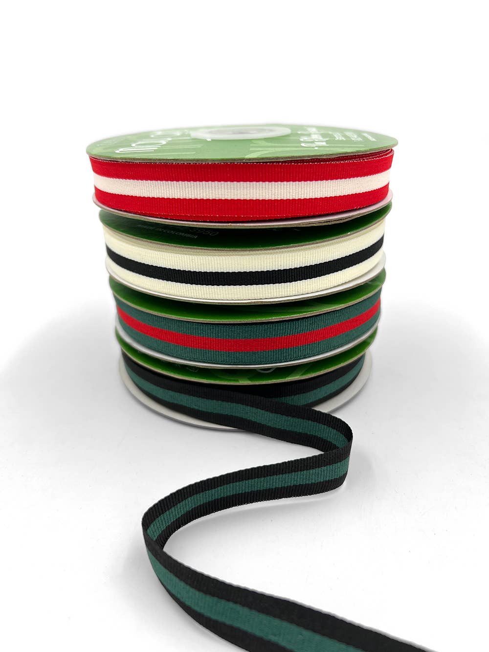 5/8" Red, White, Blue Woven Modern Stripe Grosgrain Ribbon