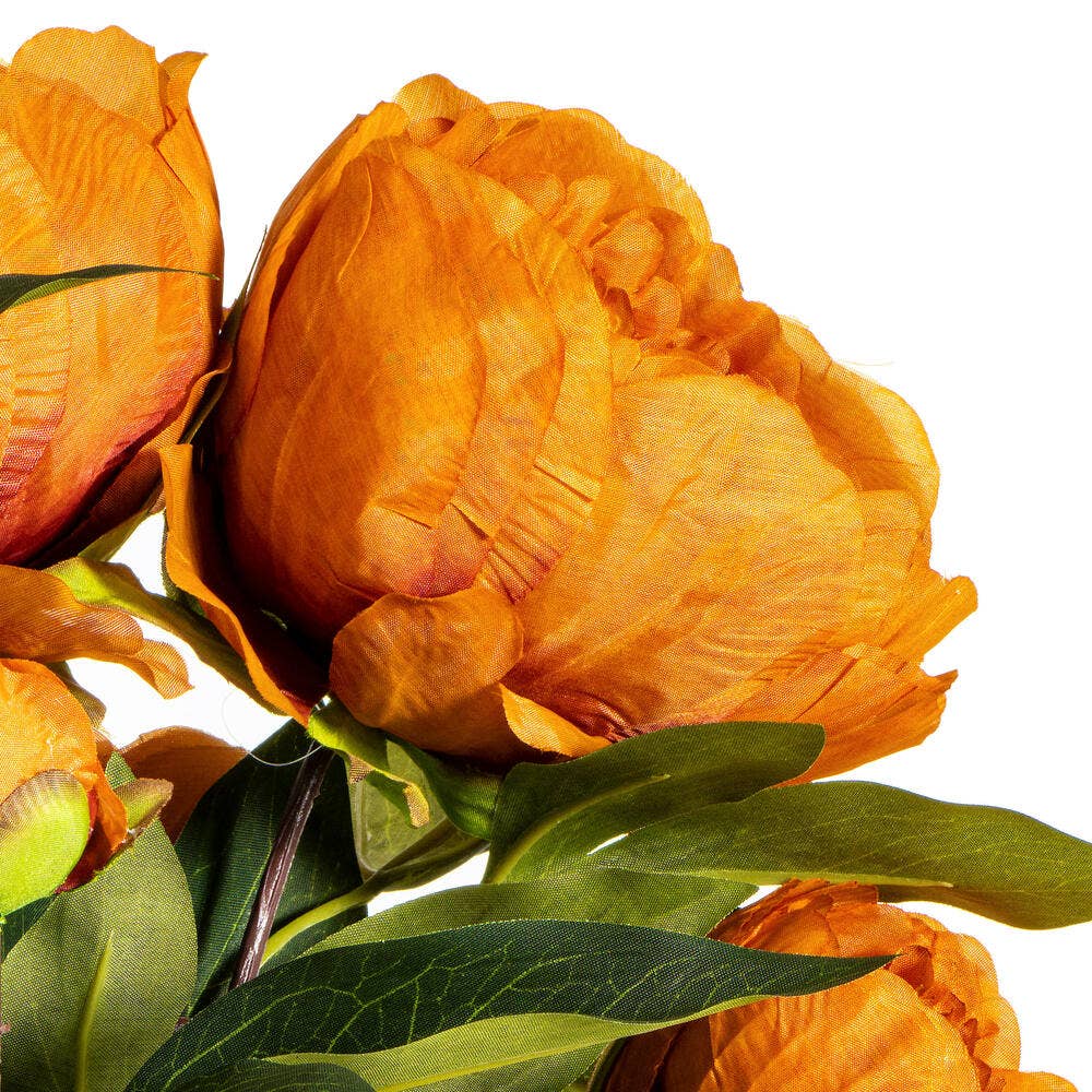 Vickerman 23" Artificial Coffee Peony Spray.: Coffee / Polyester / 23"
