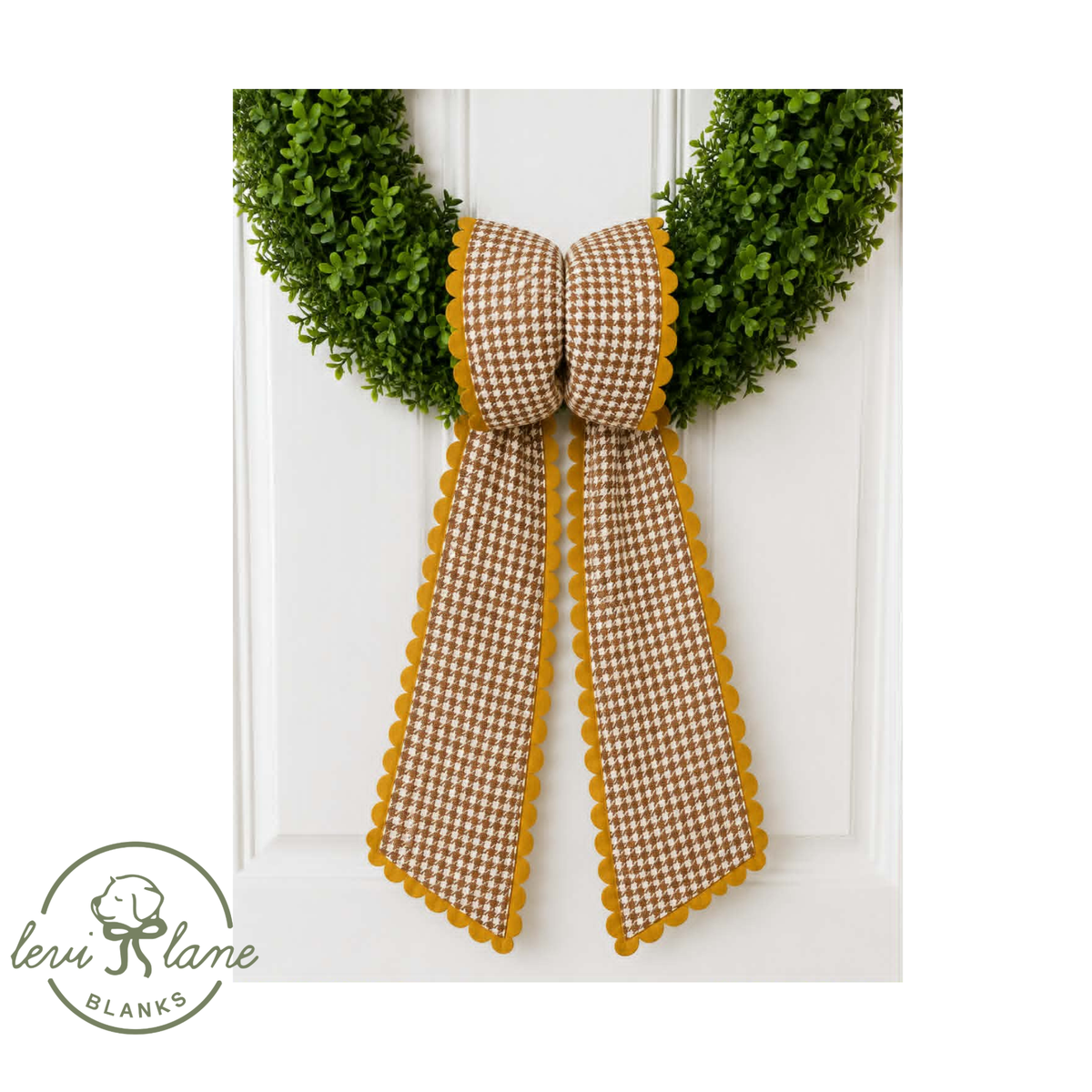 Fall Bow Wreath Sash Pre-Order - CAPPED - ETA End of August: Lavender with Orange Ric Rac