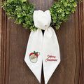 Santa Merry Christmas Embroidered Wreath Sash