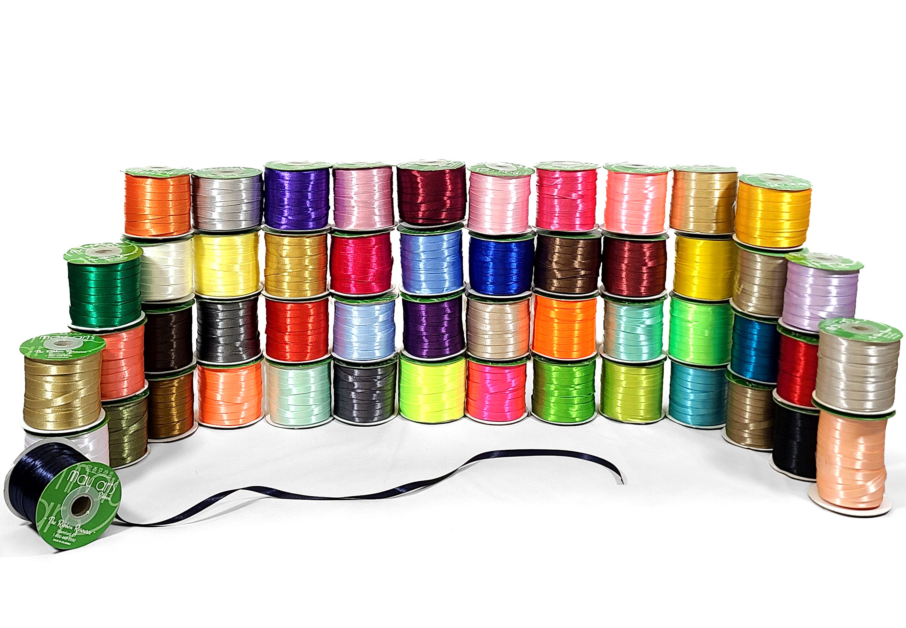 ~3/8"Luster Double Face Satin Ribbon, Red