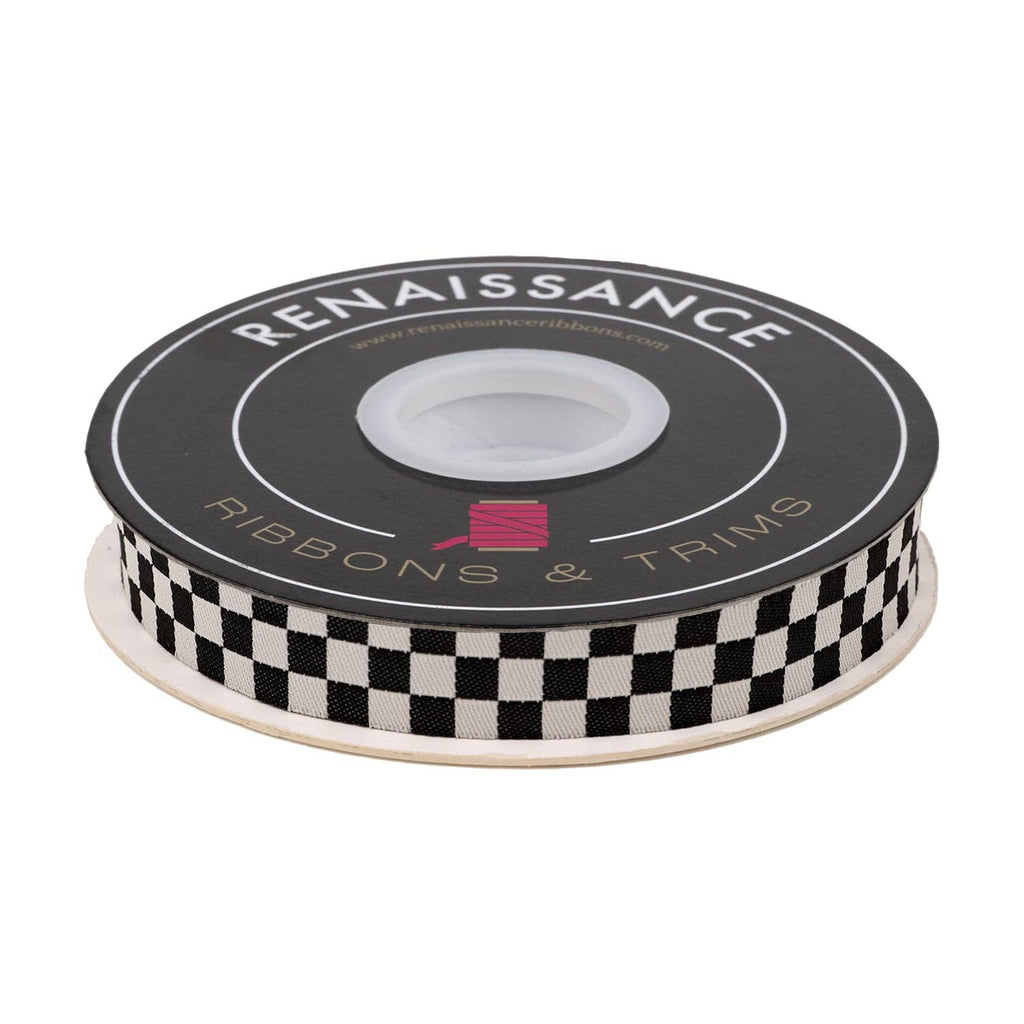 Mixtape - Checker in Black - 5/8" - by Alexia Abegg - 15 Yard Spool