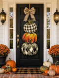 LARGE Designer Harlequin Pumpkin Door Hanger