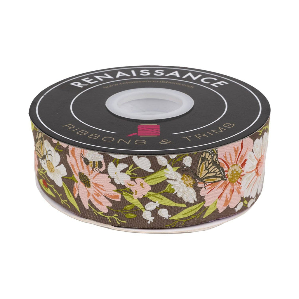 Farmstead - Farm Garden in Charcoal - 2" width - by Stacy Iest Hsu - 15 Yard Spool