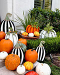 Yard Size Tall Striped Pumpkin