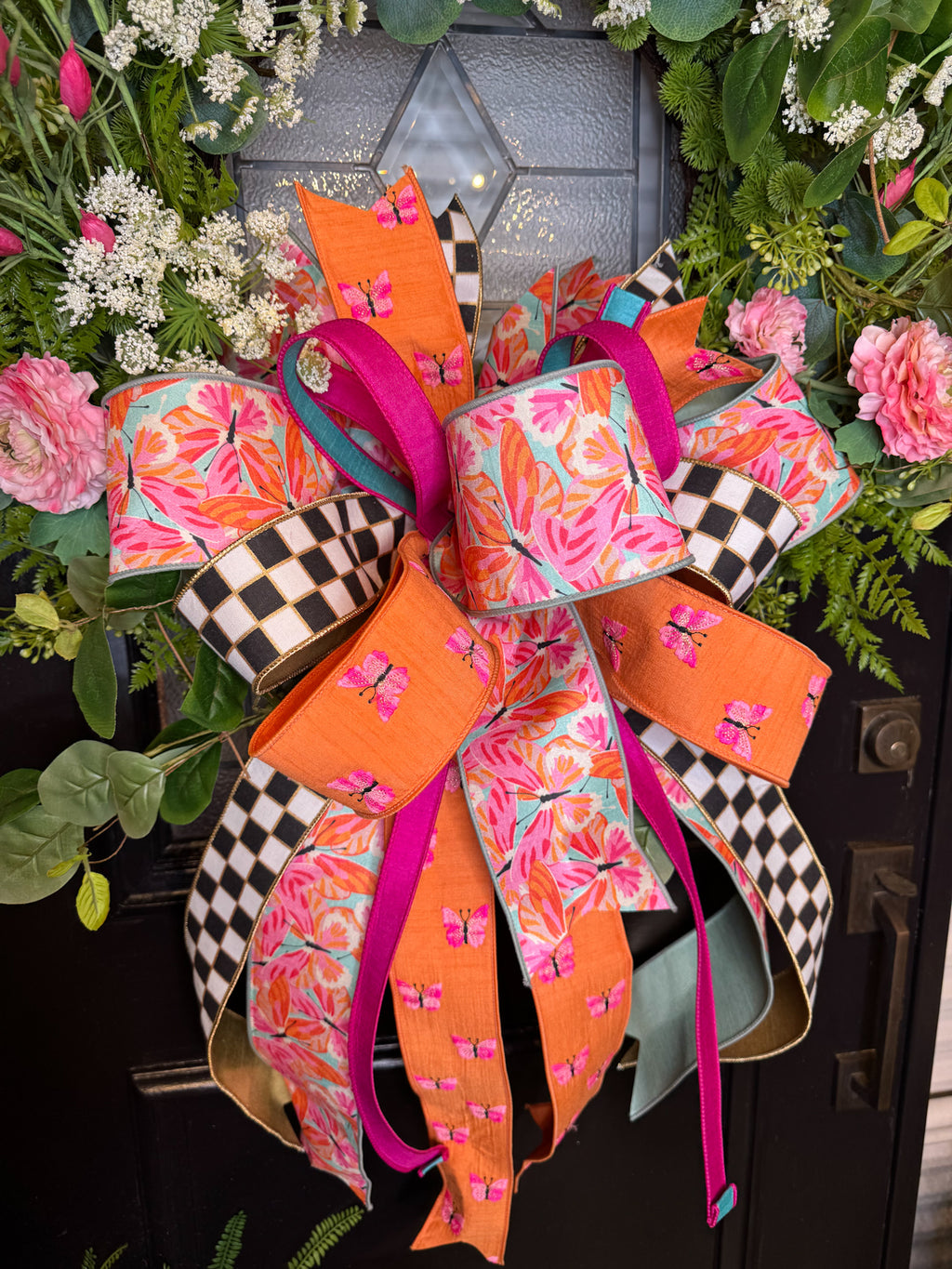 Southern Flutter Bow and Floral Wreath