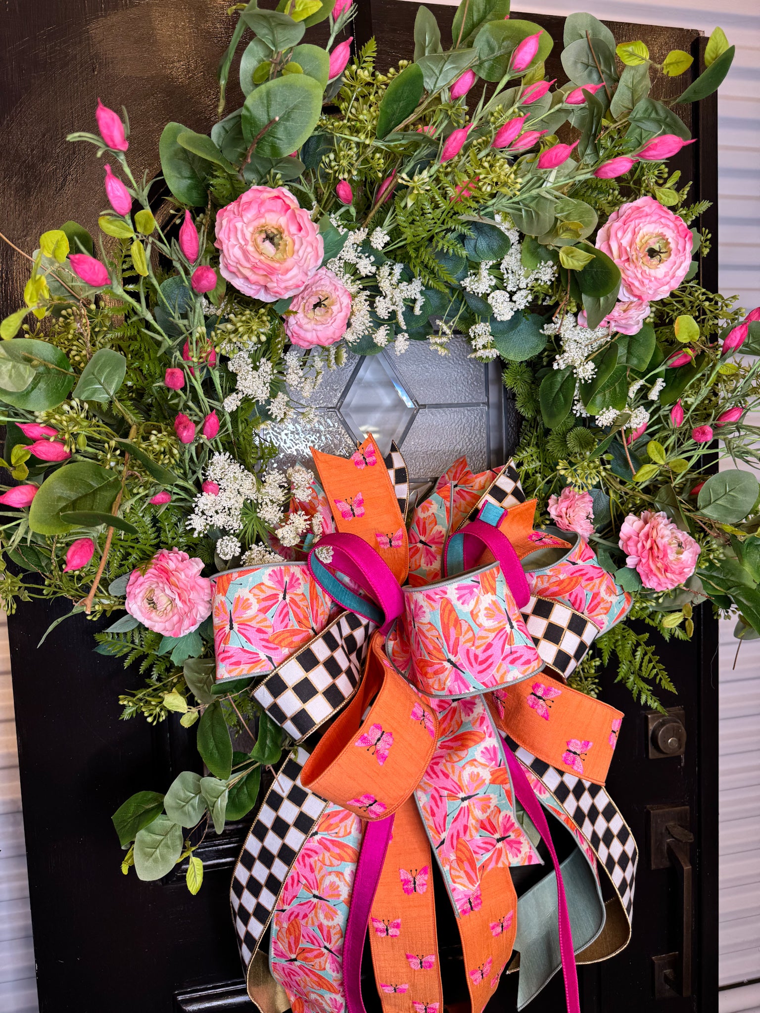 Southern Flutter Bow and Floral Wreath
