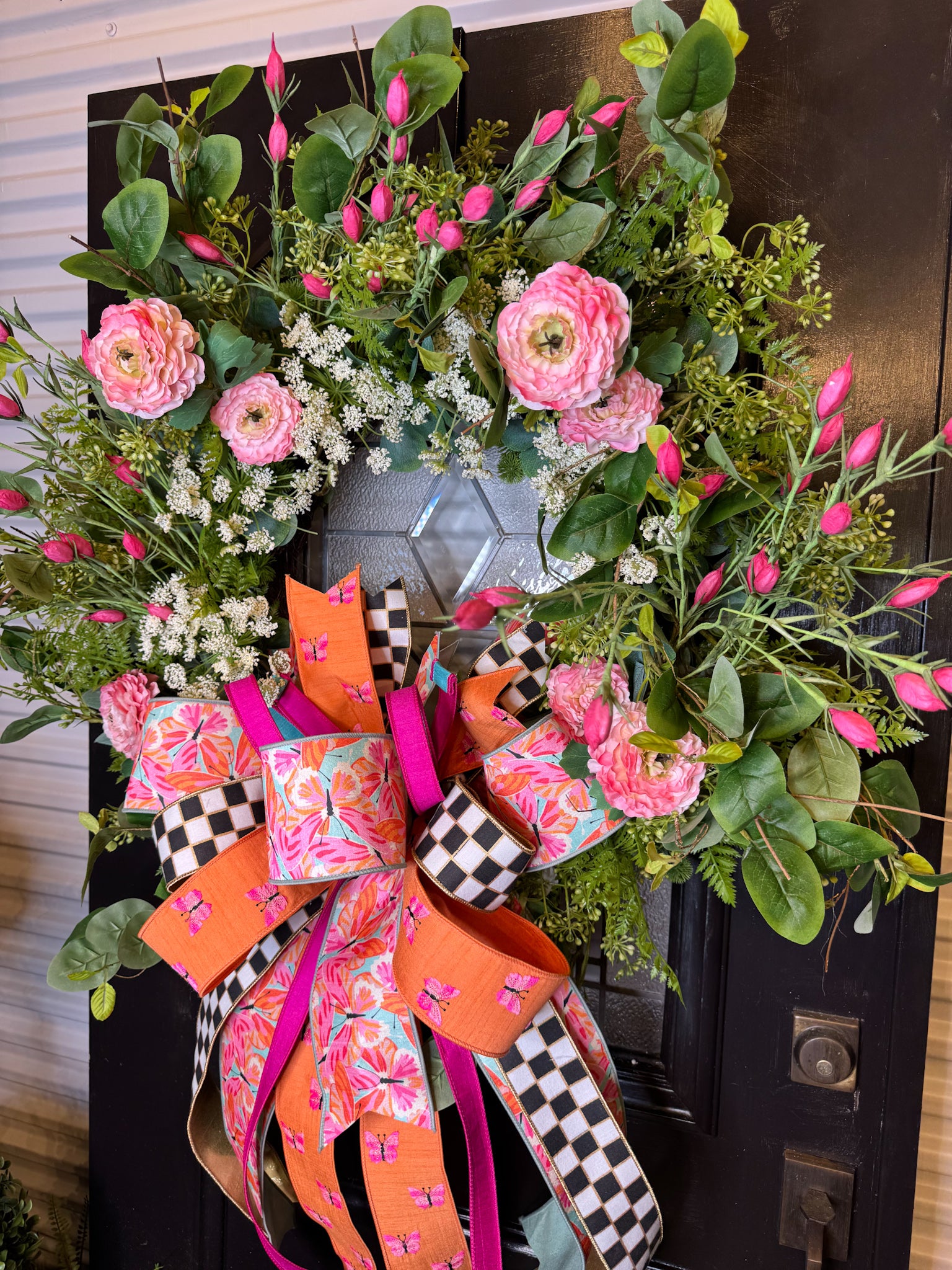 Southern Flutter Bow and Floral Wreath