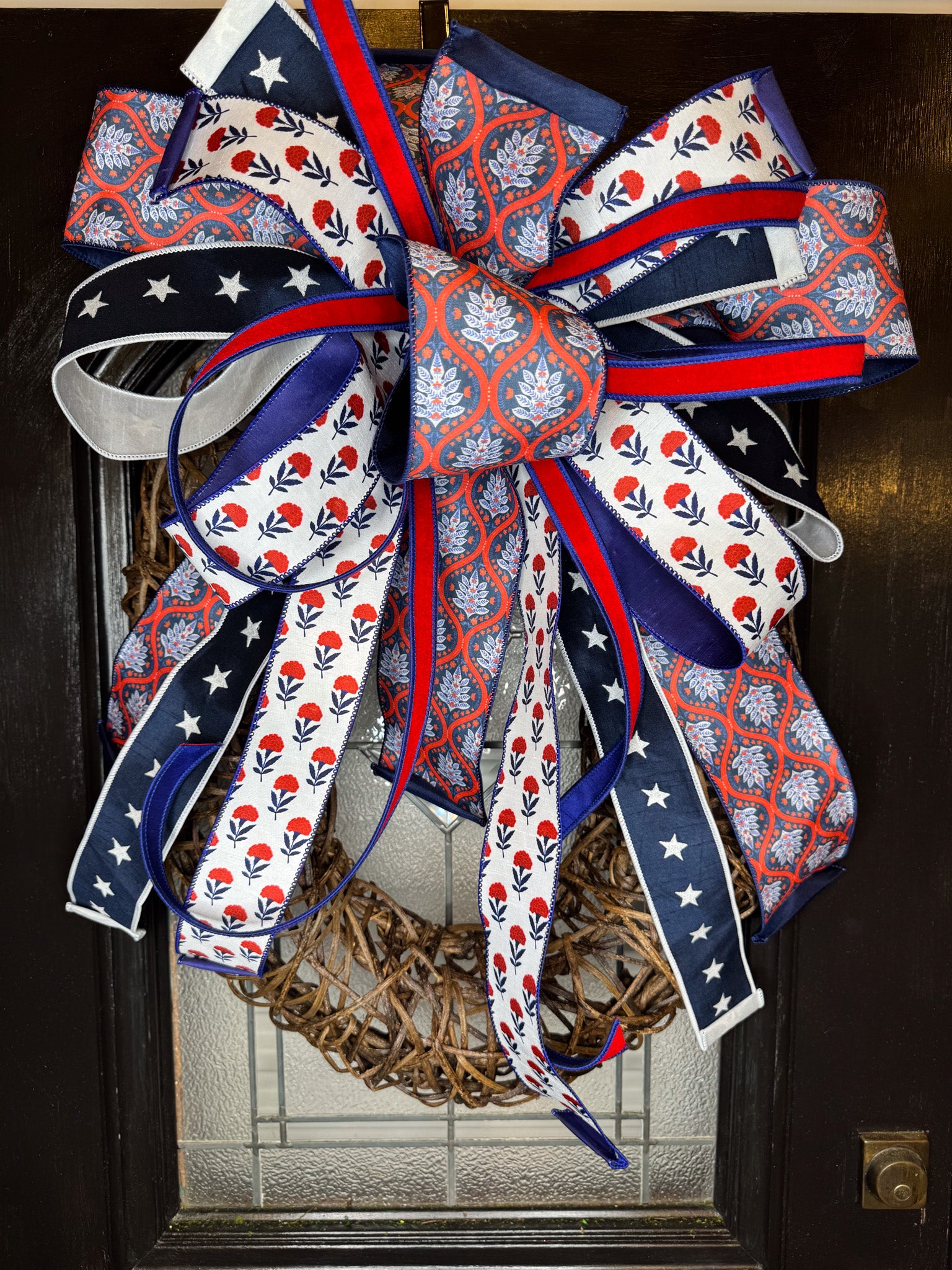 Fireworks Show Bow and Twig Wreath