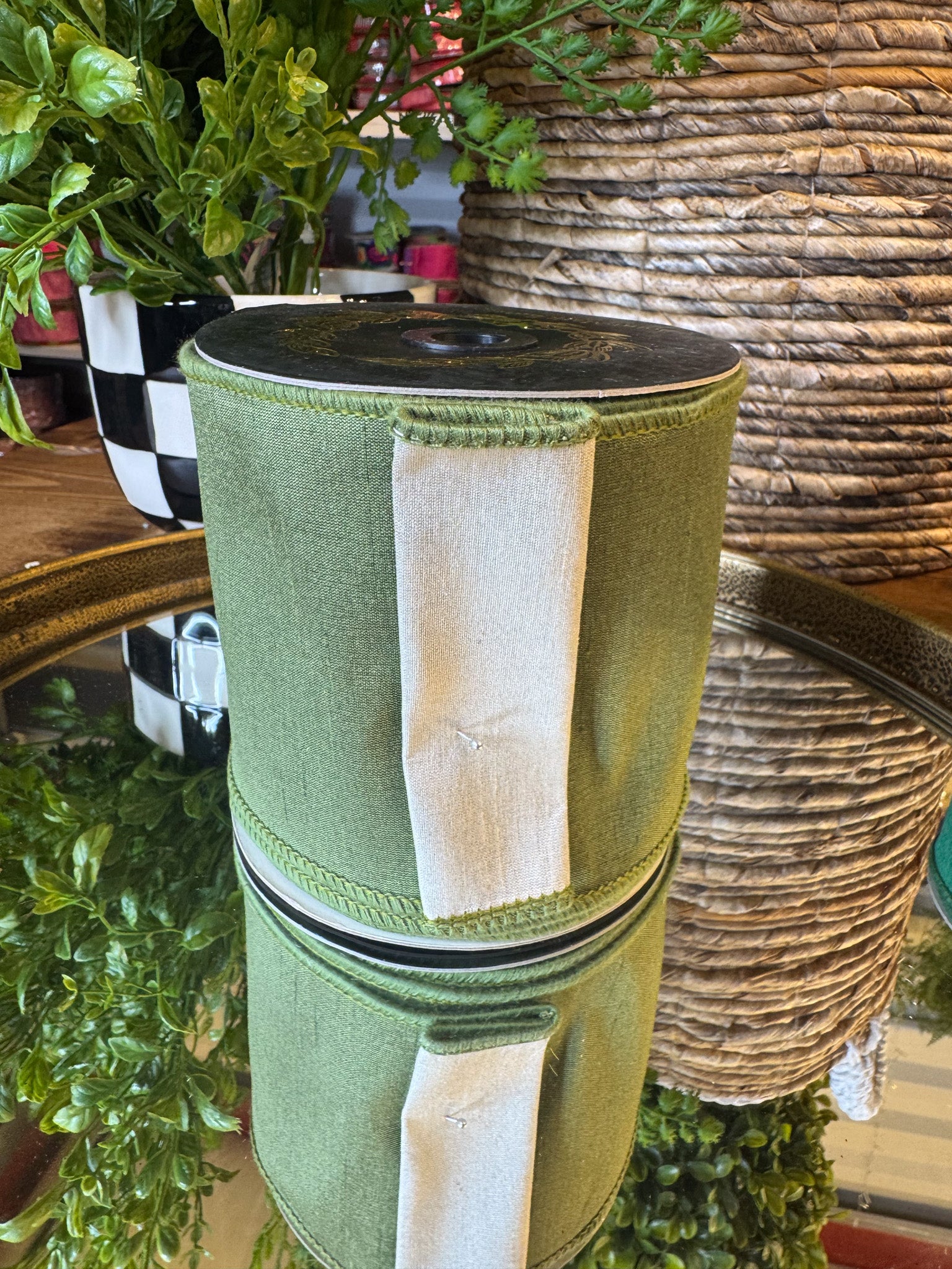 Dupion Olive JME Ribbon