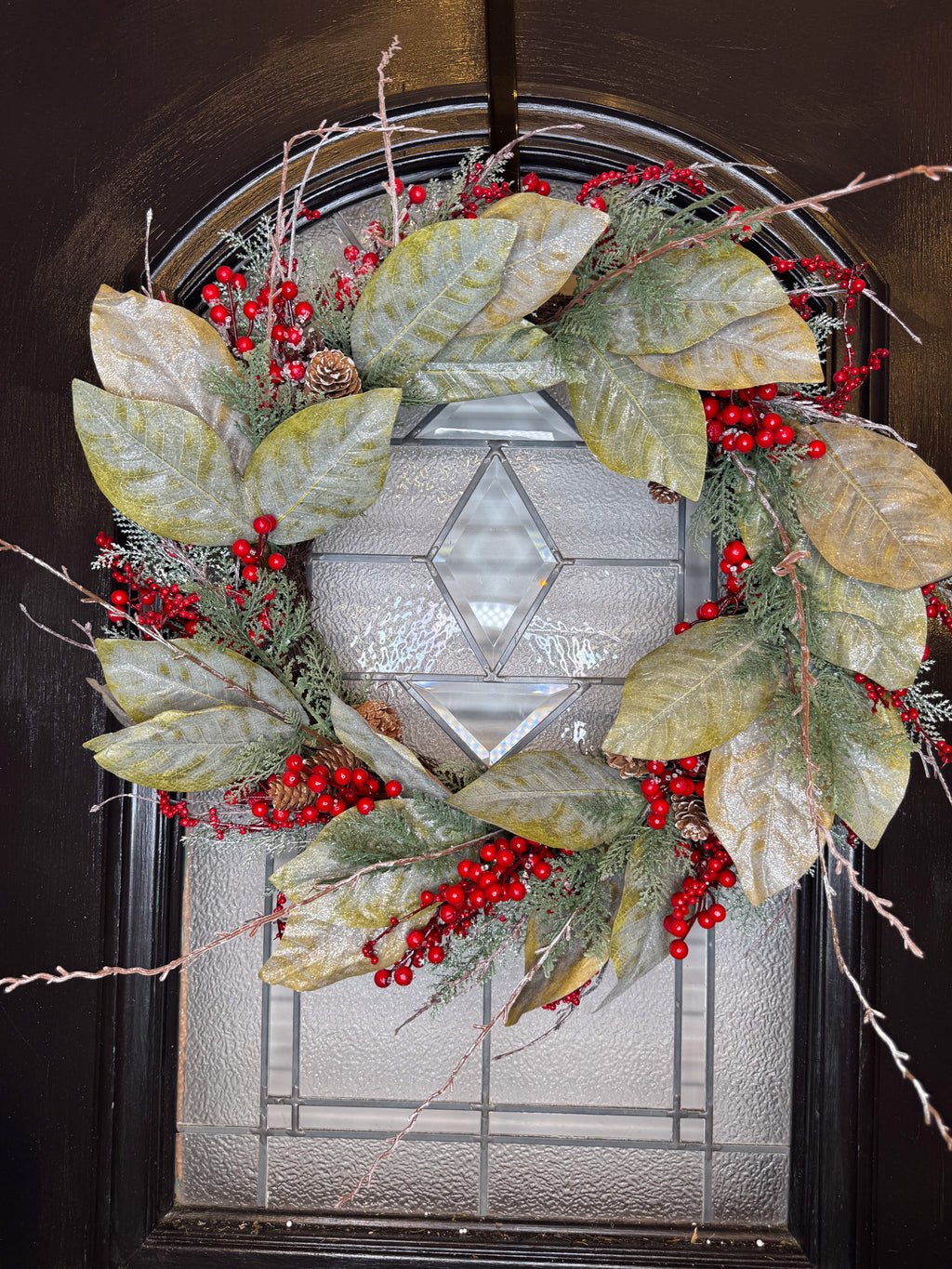 25" Iced Magnolia Wreath