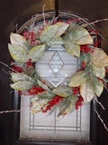 25" Iced Magnolia Wreath