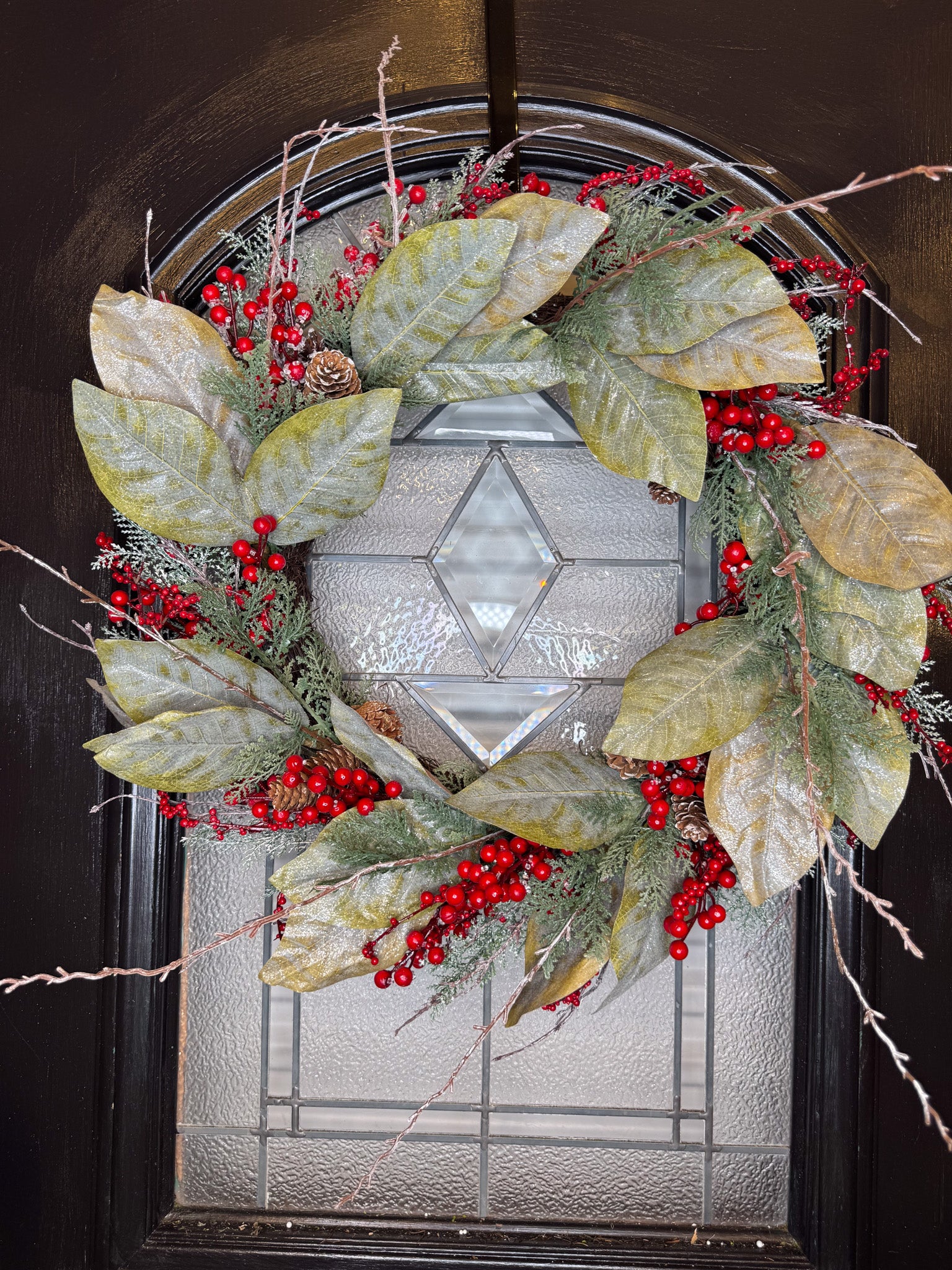 25" Iced Magnolia Wreath