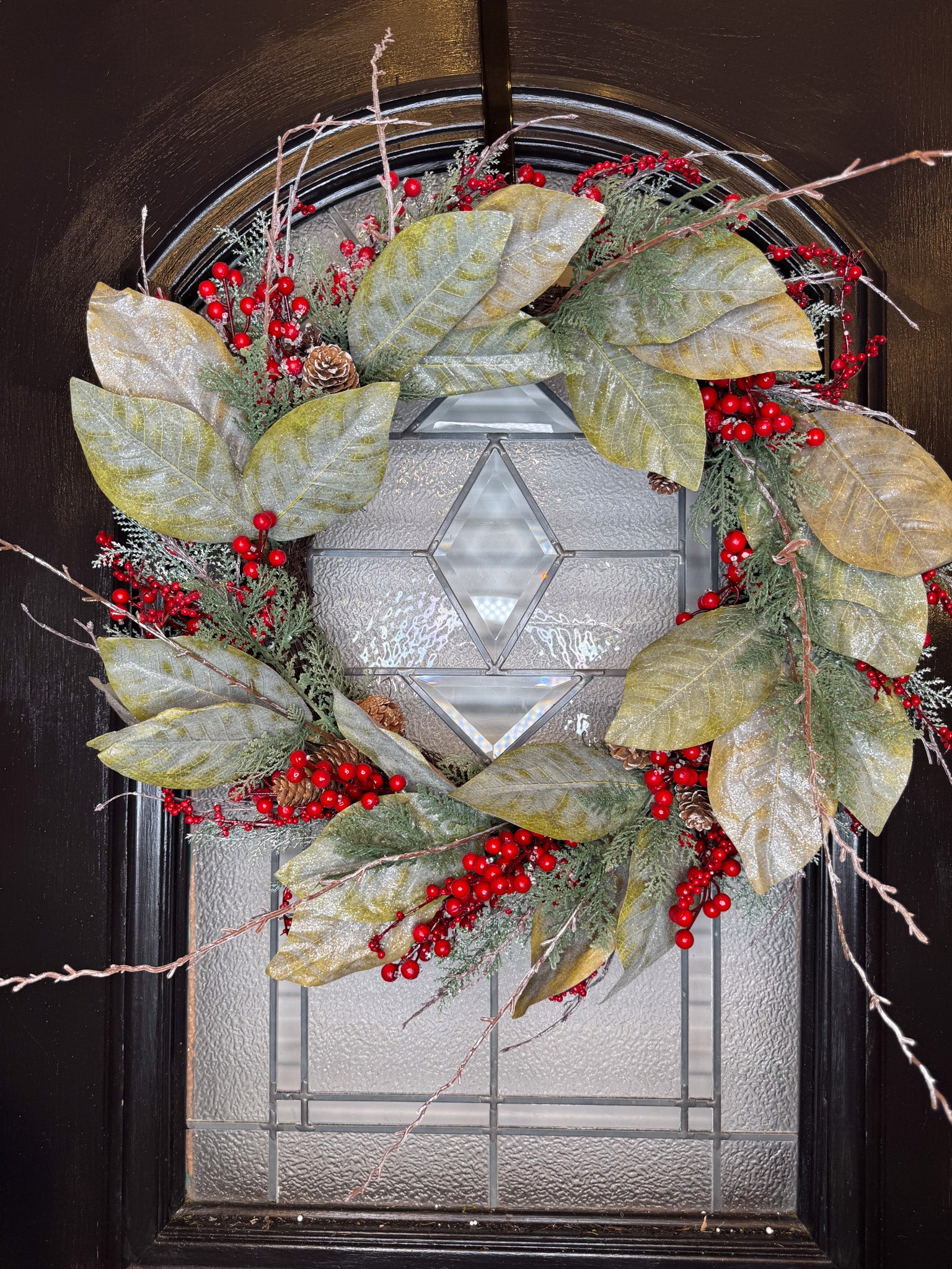 25" Iced Magnolia Wreath