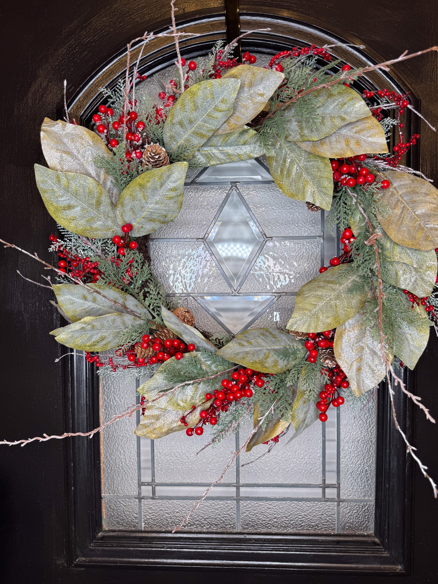 25" Iced Magnolia Wreath