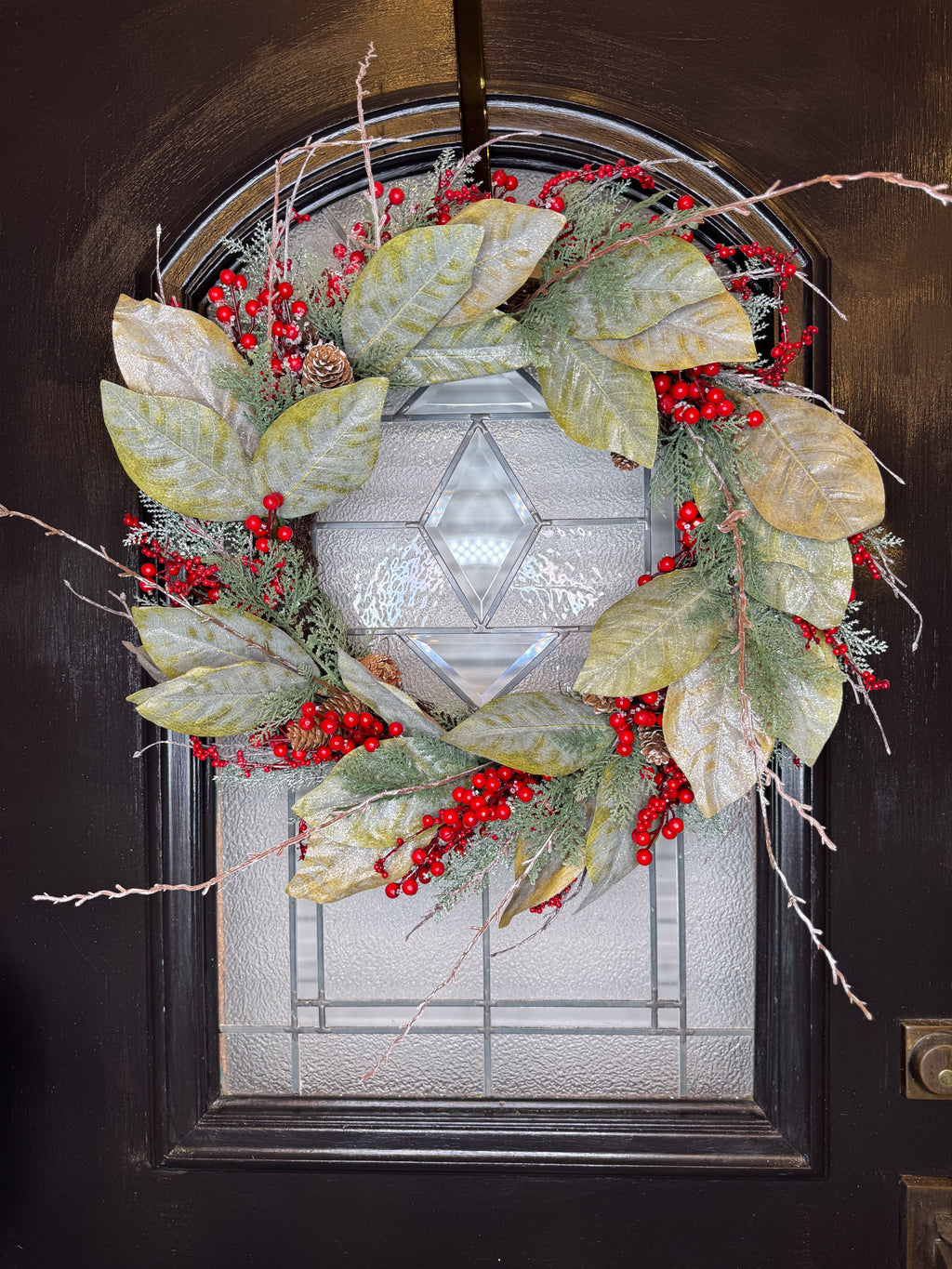 25" Iced Magnolia Wreath