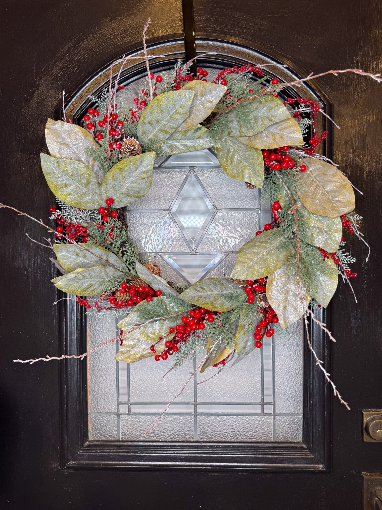 25" Iced Magnolia Wreath
