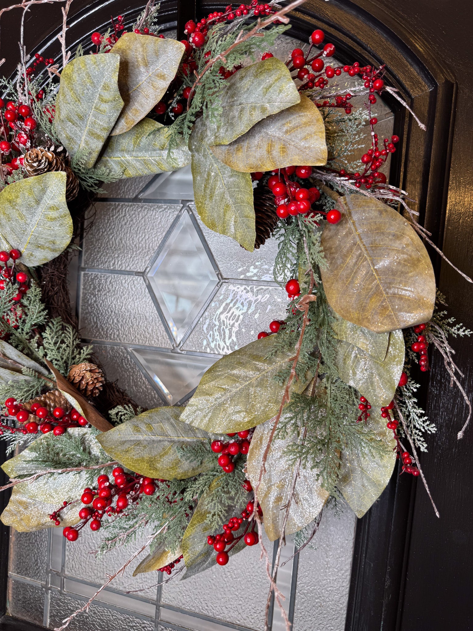 25" Iced Magnolia Wreath