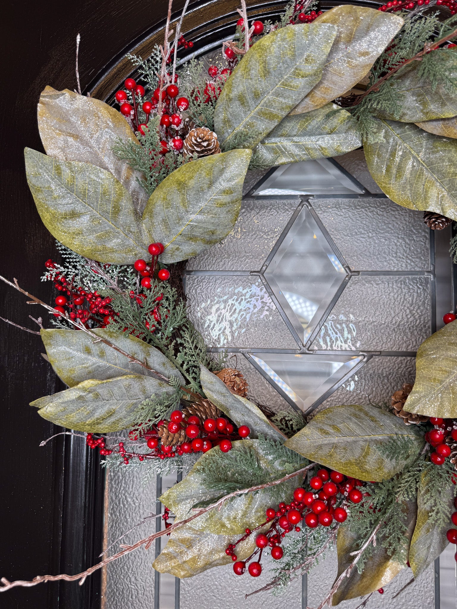 25" Iced Magnolia Wreath