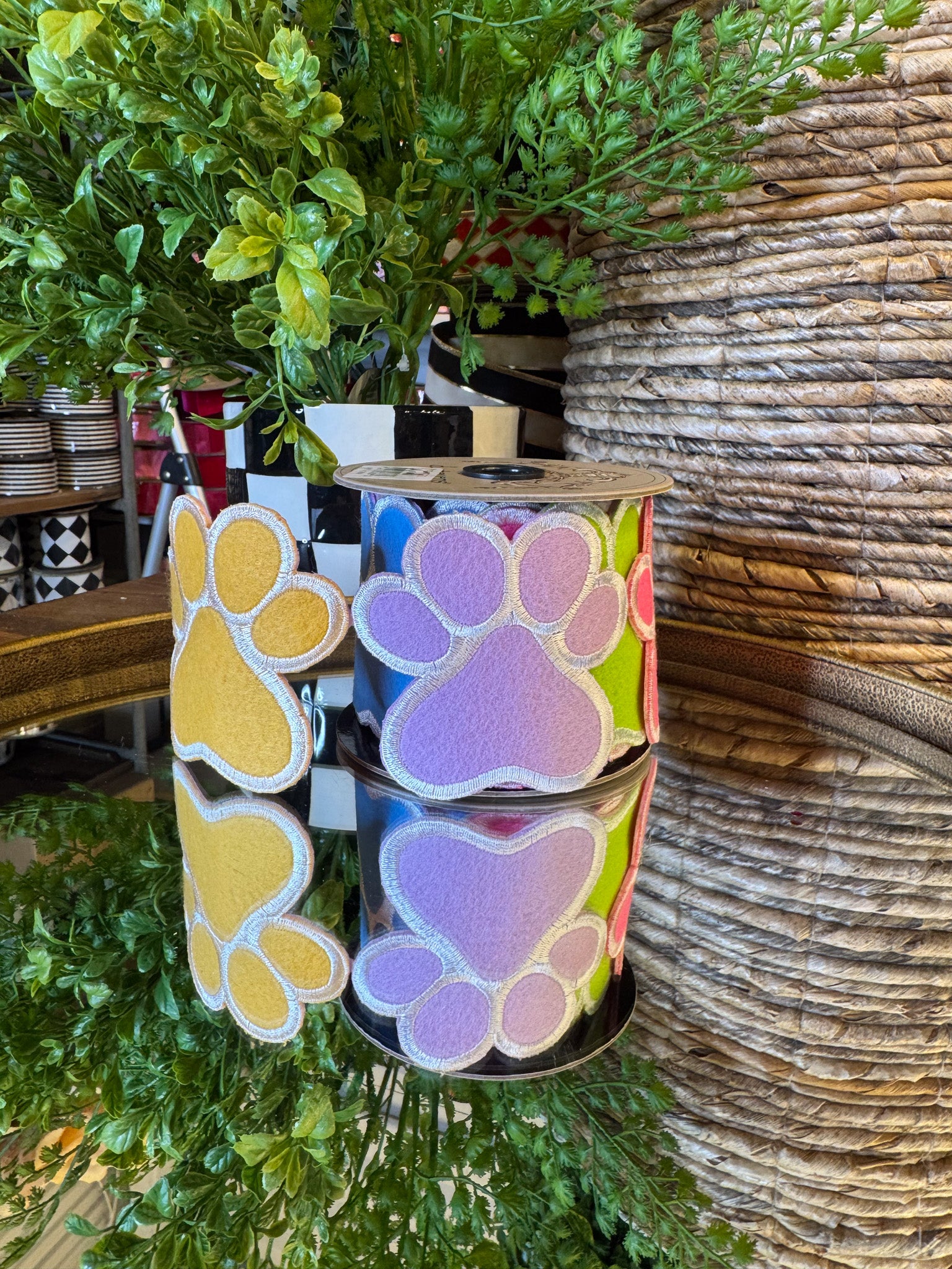 Felt Embroidered Dog Paw Ribbon
