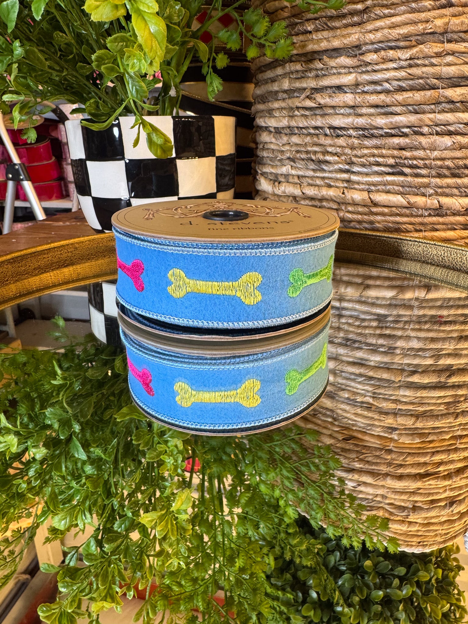 Felt Embroidered Dog Bone Ribbon