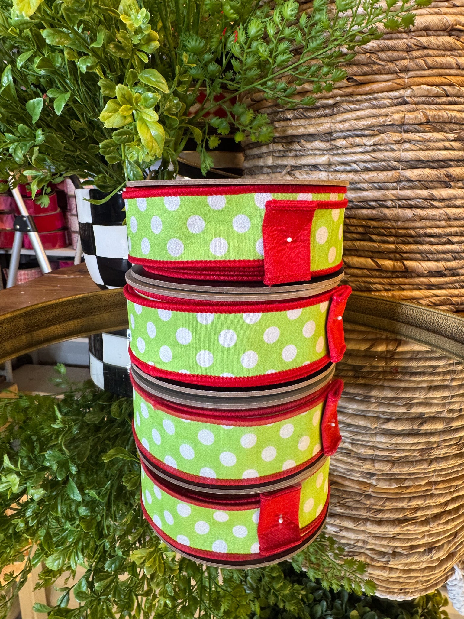 Dupion Polka Dot Ribbon