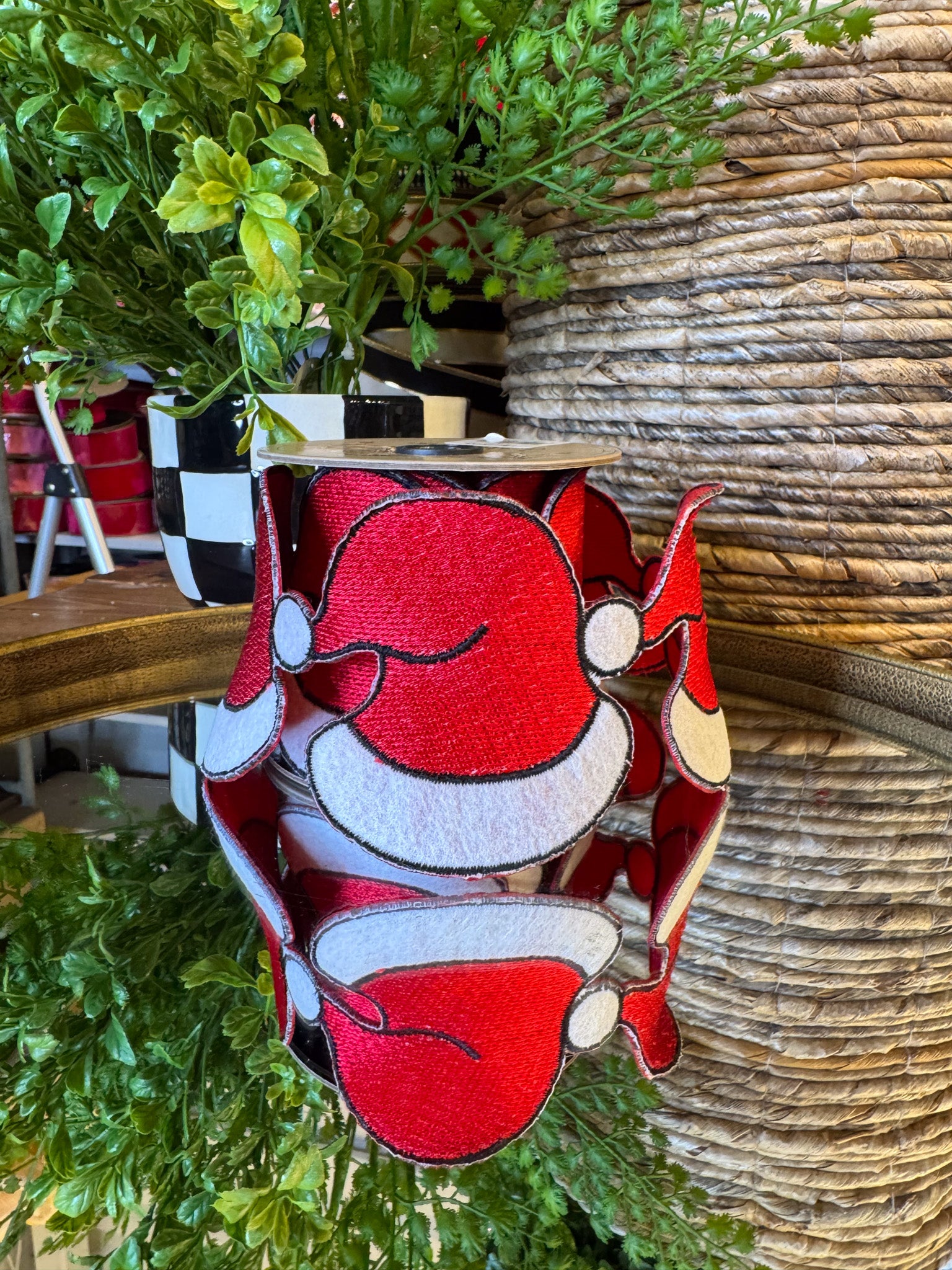 Embroidered Santa Hat Ribbon