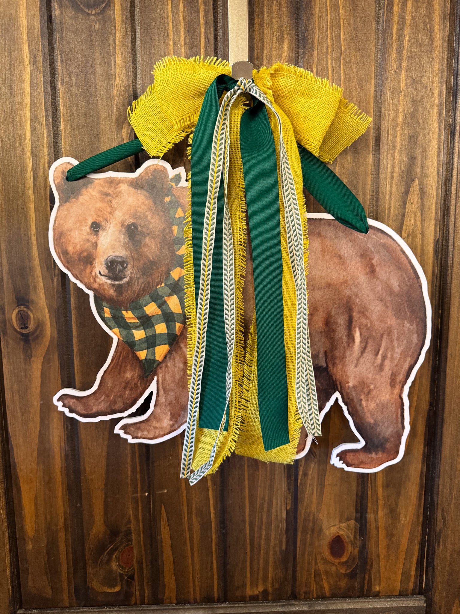 Bear Door Hanger with Bow